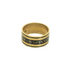 Antique memorial ring in black enamel and gold