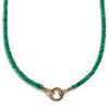 Emerald Bead Necklace with 14K Gold Charm Holder
