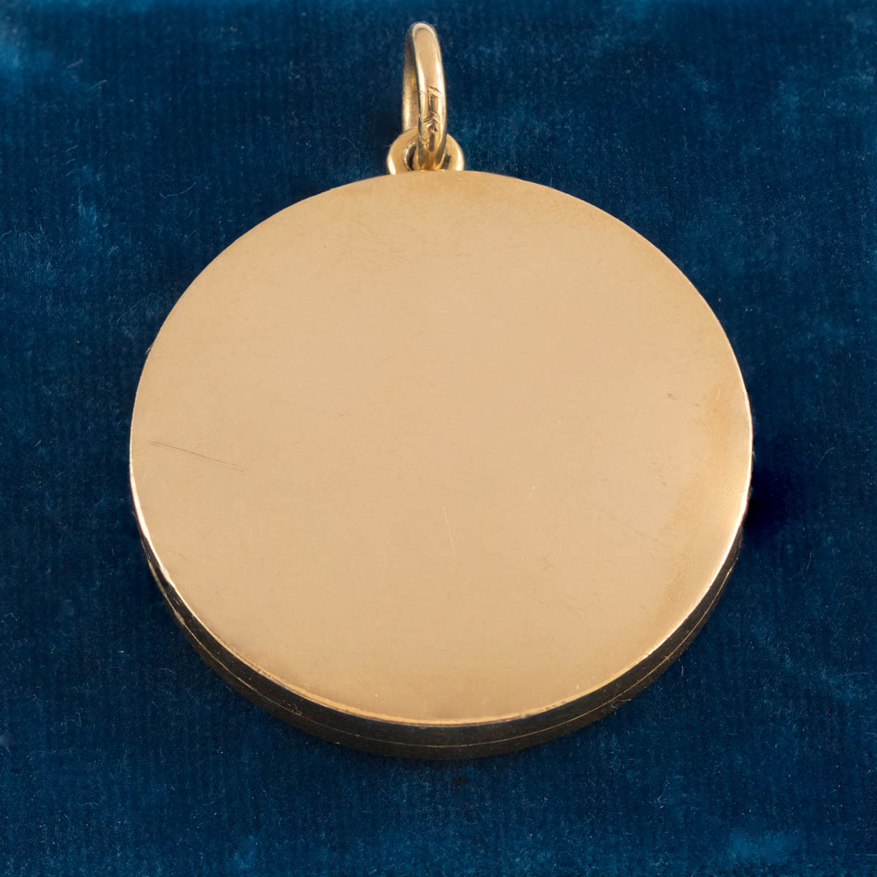 Antique: English Gold 18ct Locket, Round Medallion with Engraved ...
