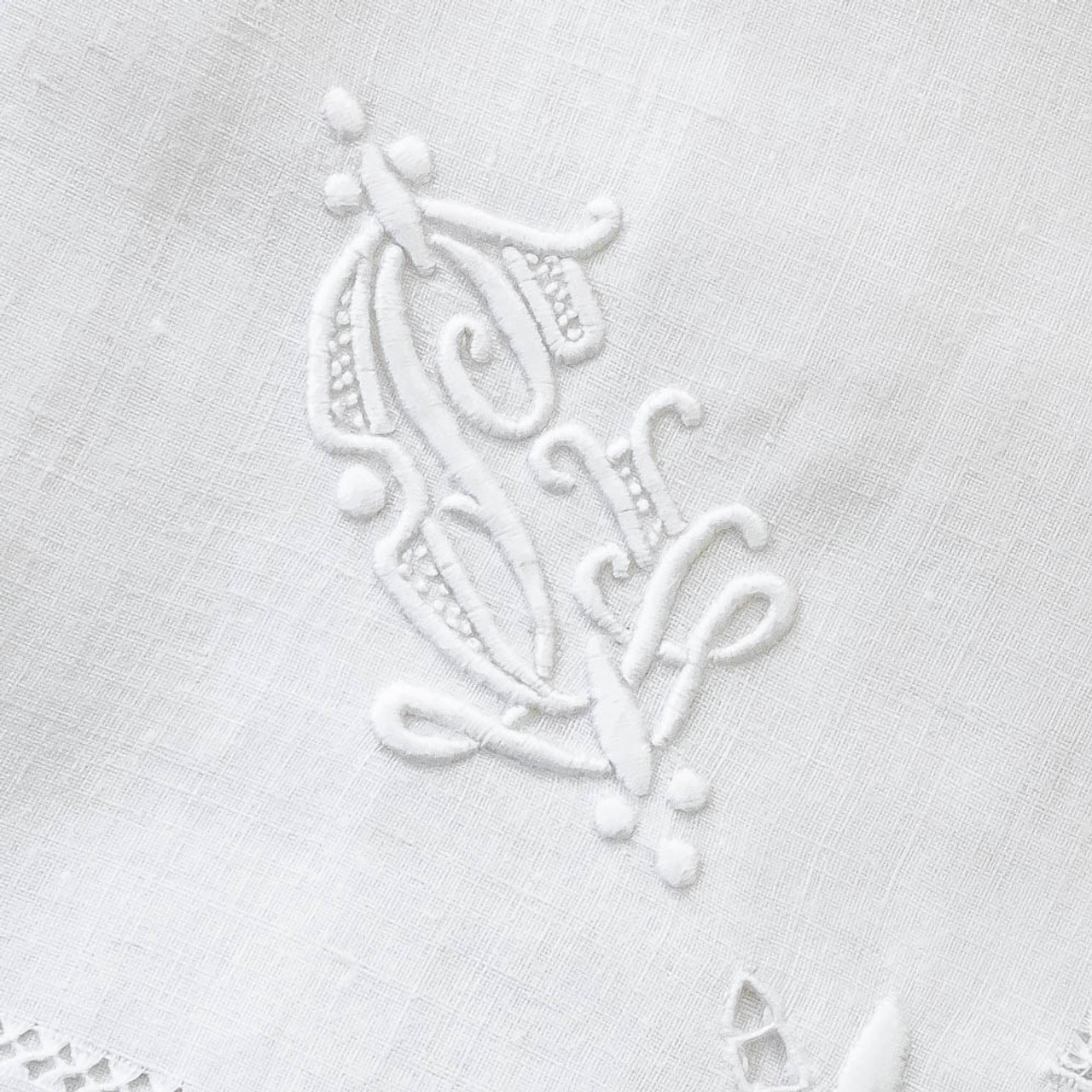 Typographer's Monogrammed Linen Dinner Napkins