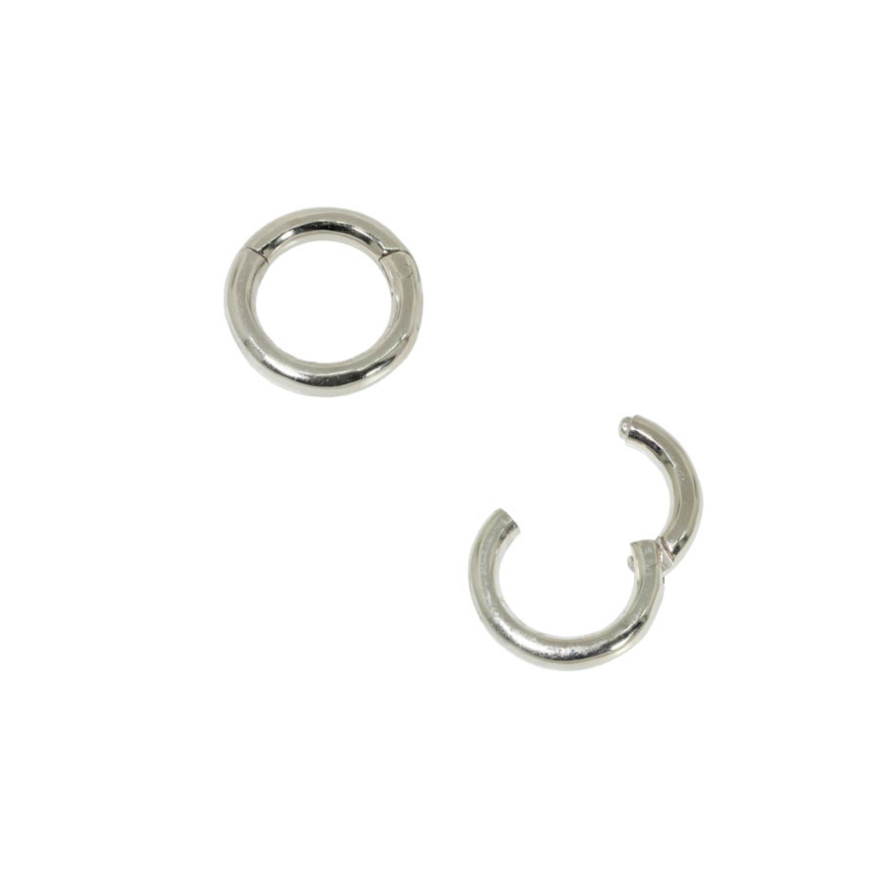 Sterling Silver Hinged Round Push Clasp Charm Circle Bail Connectors –  iAmore Mio