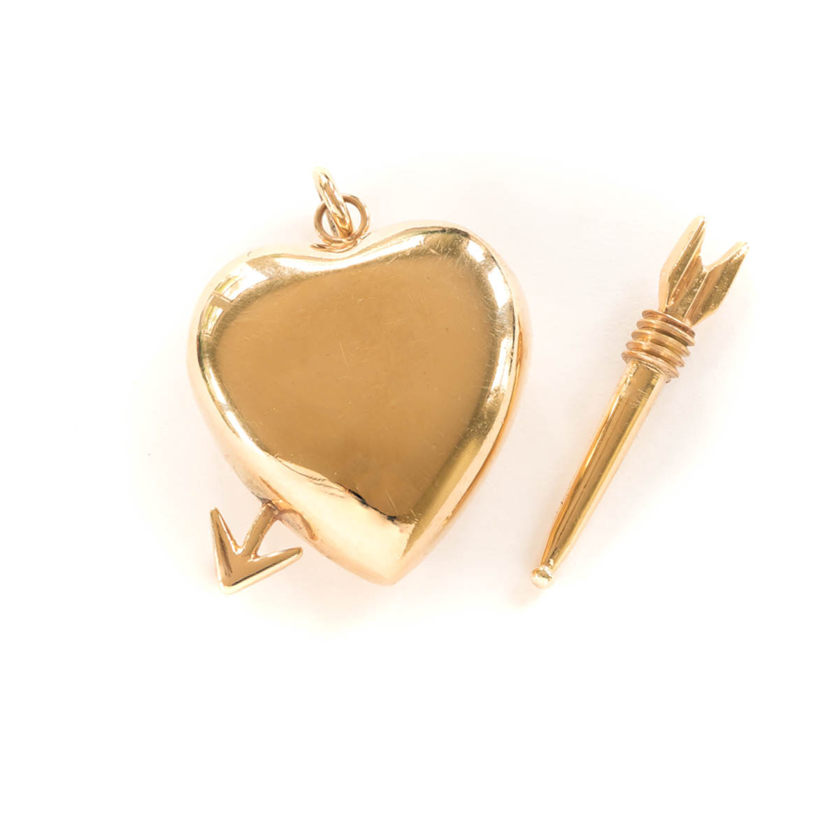 Vintage Gold Puffy Heart Pendant, 14K | Sugar et Cie