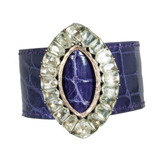 Alligator Cuff Bracelet with Georgian Paste Buckle Alligator Cuff Bracelet with Georgian Paste Buckle