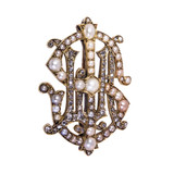 Antique Diamond and Pearl Brooch Antique Diamond and Pearl Brooch