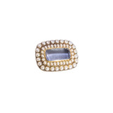 Georgian Pearl Brooch with Glazed Compartment Georgian Pearl Brooch with Glazed Compartment