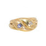 Antique: Victorian Gold Snake Ring, Diamond and Sapphire in 18 ct Gold (Hallmarked) Antique: Victorian Gold Snake Ring, Diamond and Sapphire in 18 ct Gold (Hallmarked)