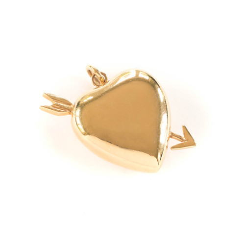 Gold Puffy Heart Pendant in 14K