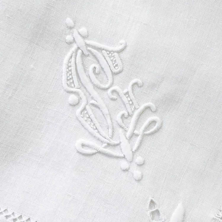 Antique Monogrammed Linen Napkins "LG or GL"