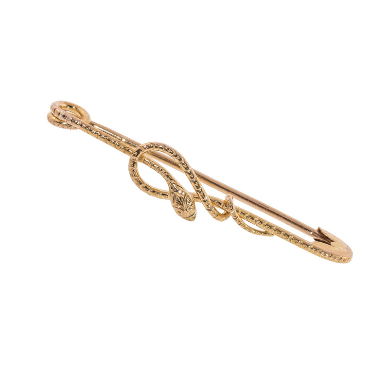 Antique Gold Kilt Pin With Snake