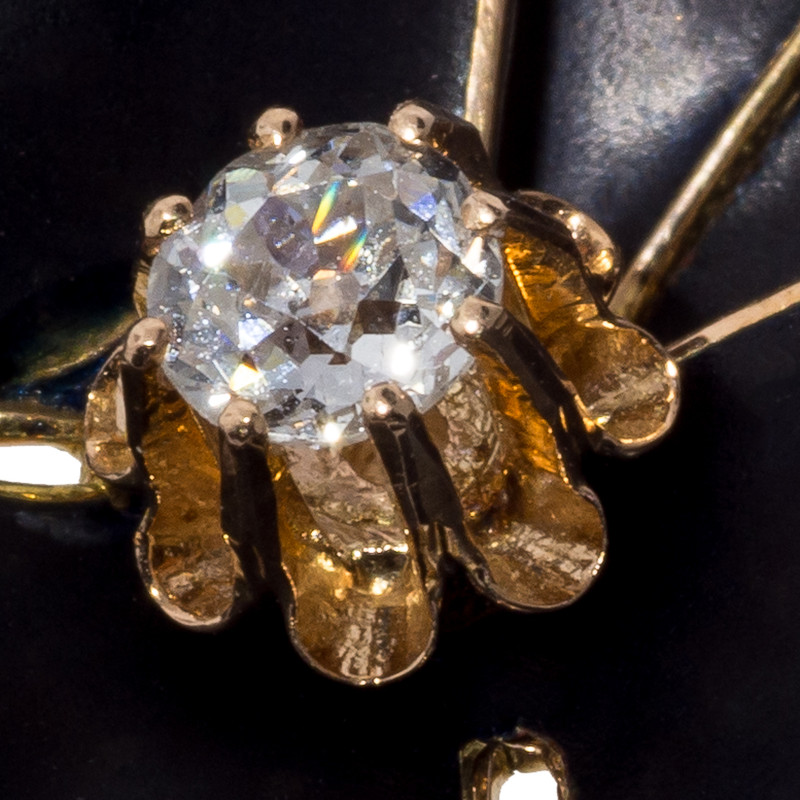 8.50 Carat Antique Diamond Pansy Pin