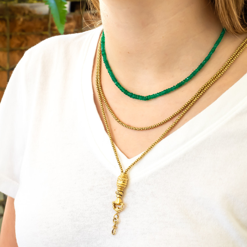 How to Add Color to Your Necklace Stack: The Emerald Bead Necklace