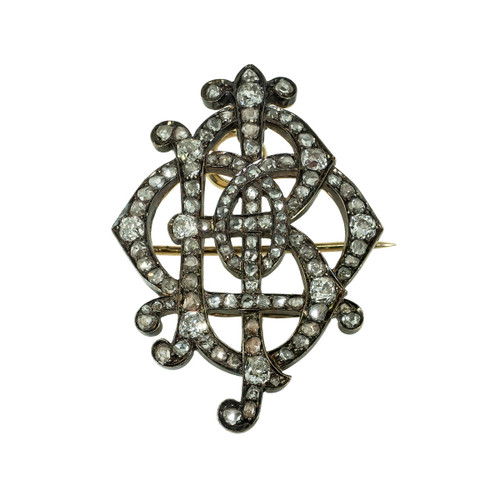 Monogram cloth pin & brooche