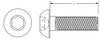 M8-1.25 Metric Button Socket Head Cap Screw - Black Oxide  535106 - 535132