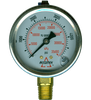 0-5000 PSI  - 2-1/2" Liquid Filled - Stainless Case - Brass Stem Mount - Pressure Gauge  PG-5000SG25