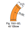 Fig. 7051-5D 45° Long Radius Elbow 12"