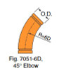 Fig. 7051-6D 45° Long Radius Elbow 18"