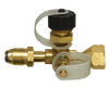 .885"-14 x 1"-20 x .885"-14 x 1/4" Brass Male POL (CGA510) - Male Primus - Female POL (CGA510) Propane Branch Tee w/Inverted Flare Side Port  2090
