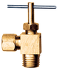 1/4 x 1/8" Brass Metal Line Compression - Male NPT 90° Needle Valve  3069-4A