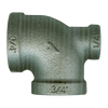3/4 x 1/2 x 1/2" Sch. 40 Black Iron Female NPT Reducing Tee  BI-101-EDD