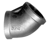 2-1/2" Sch. 40 Black Iron Female NPT 45° Elbow  BI-105-N