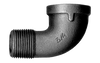 1" Sch. 40 Black Iron Male NPT - Female NPT 90° Street Elbow  BI-116-H