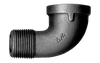 1-1/2" Sch. 40 Black Iron Male NPT - Female NPT 90° Street Elbow  BI-116-K