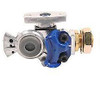 3/8" Blue Service Female NPT Glad Hand Bulkhead w/Valve  GHV-S-BH