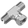 1/4 x 1/4 x 1/4" Steel Male BSPP - Male BSPP - Female BSPP Tee   36T3626-04-04