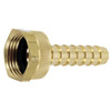 3/4"-11.5 x 1/2" Brass Female Water Hose - Extended Hose Barb  G36BLF-050