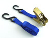 Blue Polyester Ratchet Strap 1" x 15' w/S-Hooks Carded  11183