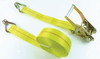 Yellow Polyester Ratchet Strap 2" x 30' w/Double J-Hooks 10,000 lbs.  12343
