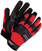 Mechanics Clarino® Leather Anti-Vib Gel Palm Red/Black  20-1-10605R