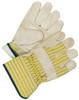 Winter Grain Cowhide Canvasback Fitter Fleece Lined Yellow/Blue Stripe Patch Palm  40-9-173PP