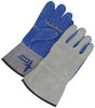 Winter Split Cowhide Weld Glove Heather Lined w/5" Split Cowhide Gauntlet Blue/Grey  64-9-666B-7