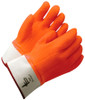BDG® PVC Foam/Jersey Rough Texture Dipped Glove Hi-Viz Orange w/3" White Safety Cuff  99-1-7342