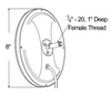 8" Round Convex Mirror w/Center-Mount Ball-Stud Heated Mirror - Stainless Steel  12283