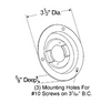 2-1/2" Round Lamp Theft Resistant Mounting Flange & Pigtail Retention Cap - Chrome  43163