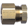 1/4 x 1/4" Brass Poly Tube Compression w/Fixed Insert - Brass Poly Tube Compression Coupler  467-44