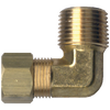 1/4 x 3/8" Brass Poly Tube Compression w/Fixed Insert - Male NPT 90° Elbow   469-4C