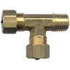 1/4 x 1/8 x 1/4" Brass Poly Tube Compression w/Fixed Insert - Male NPT - Compression w/Fixed Insert Tee  471-4A