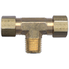 3/8 x 1/4" Brass Poly Tube Compression w/Fixed Insert - Compression w/Fixed Insert - Male NPT Tee   472-6B