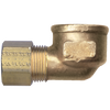 3/8 x 1/4" Brass Compression - Female NPT  90° Elbow  70-6B