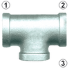 1-1/2" Sch. 40 Galvanized Iron Female NPT Tee  GI-101-K