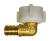 1/2x1/2" Lead Free Brass Pex Hose Barb - Female NPT Swivel 90° Elbow  LF-PEX-139FSPN-10D