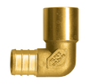 1/2 x 1/2" Lead Free Brass Pex Hose Barb - Male Sweat-On 90° Reducing Elbow  LF-PEX-139SW-1014