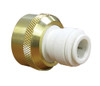 3/4"-11.5 x 3/8" JG® Lead Free Brass Female Water Hose - White Polypropylene CTS Adapter  NC2258