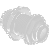 1/4" JG® Grey Acetal Push-To-Connect Bulkhead Union  PI1208S