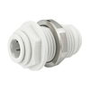 1/4" JG® White Polypropylene Push-To-Connect Bulkhead Union  PP1208W