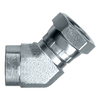 3/4 x 3/4" Steel Female NPT - Female NPSM Swivel 45° Elbow  S1105-EE