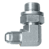 1/4 x 1/8" Steel Male 37° JIC - Male NPT 90° Elbow  S3749BSPP-42